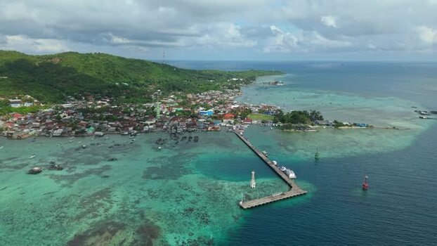 Aerial view of Karimunjawa coastal village Indonesia. Aerial view of Karimunjawa coastal village Indonesia.