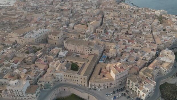 Aerial view of the Island of Ortigia in Syracuse Italy.
