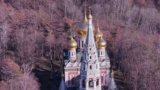 Aerial view of Shipka Memorial Church in Bulgaria. Aerial view of Shipka Memorial Church in Bulgaria.