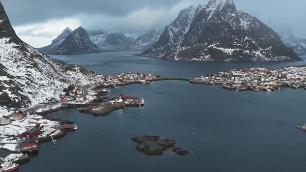 Aerial view of Reinebringen Norway.