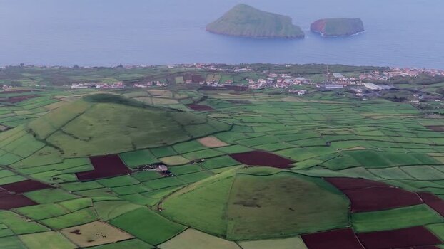 Aerial view of Terceira Island Portugal.