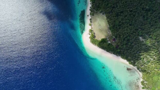 Aerial view of Pantai Yanain Hulaliu in Pulau Haruku Indonesia. Aerial view of Pantai Yanain Hulaliu in Pulau Haruku Indonesia.