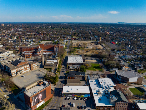 Louisville United States 19 March 2026 Aerial view of the Flexential Louisville Downtown Data Center and surrounding urban landscape with brick buildings under a clear blue sky. Louisville United States 19 March 2026 Aerial view of the Flexential Louisville Downtown Data Center and surrounding urban landscape with brick buildings under a clear blue sky.