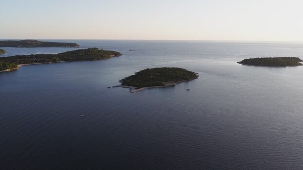 Aerial view of Brijuni National Park islands Croatia.
