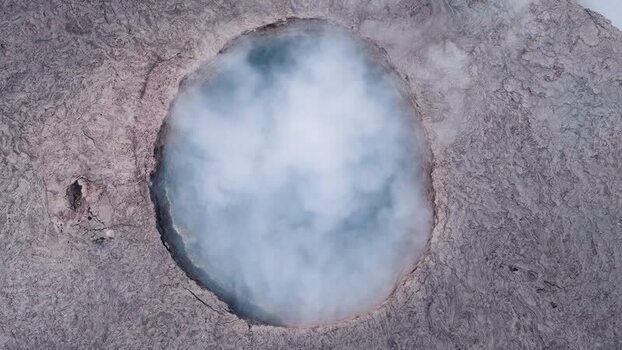 Aerial view of Erta Ale Volcano crater with rising smoke Ethiopia. Aerial view of Erta Ale Volcano crater with rising smoke Ethiopia.