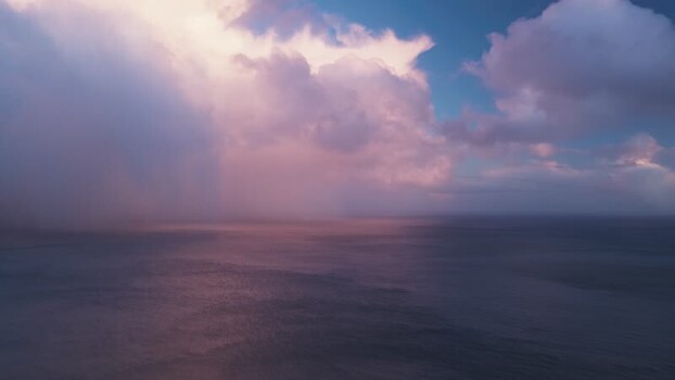 Aerial view of the sea and clouds Norway.