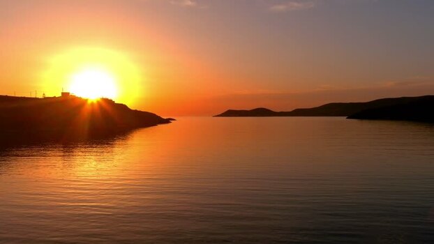Aerial view of sunset over the Aegean Sea Greece. Aerial view of sunset over the Aegean Sea Greece.