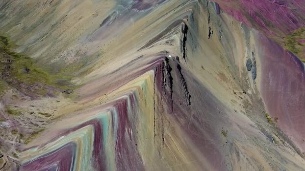 Aerial view of Vinicunca mountain in the Andes Peru. Aerial view of Vinicunca mountain in the Andes Peru.