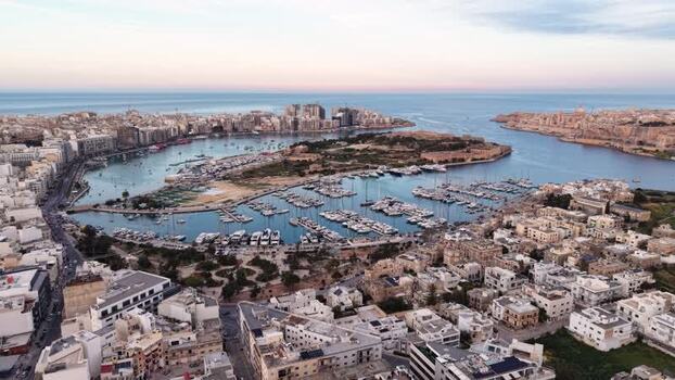 Aerial view of yachts in the marina at Ta Xbiex Malta. Aerial view of yachts in the marina at Ta Xbiex Malta.