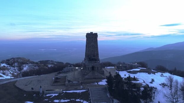 Aerial view of Shipka Memorial in Stara Zagora Bulgaria.