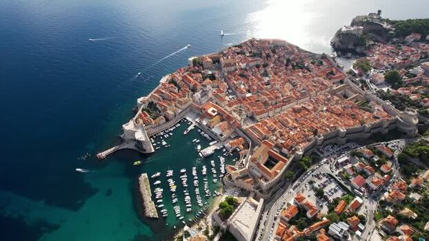Aerial view of Dubrovnik old town Croatia. Aerial view of Dubrovnik old town Croatia.
