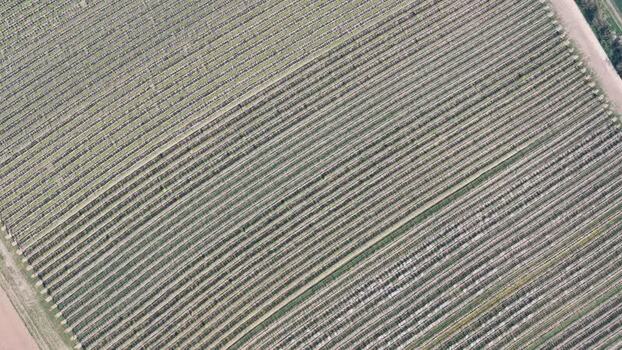 Aerial view of agricultural land France.
