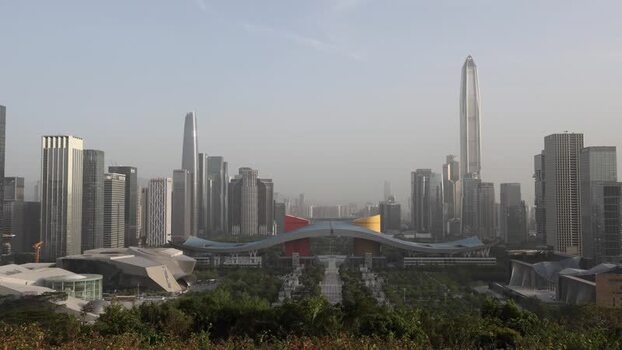 View of the Shenzhen skyline and modern skyscrapers China. View of the Shenzhen skyline and modern skyscrapers China.