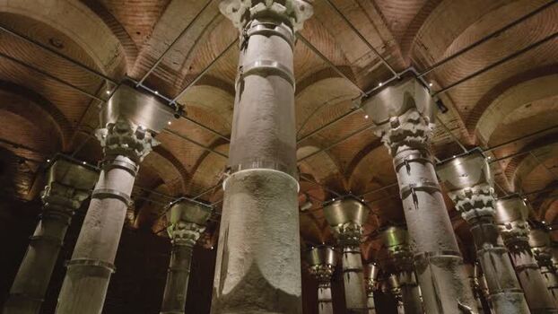 View of the historic Cistern of Theodosius in Fatih Turkey. View of the historic Cistern of Theodosius in Fatih Turkey.