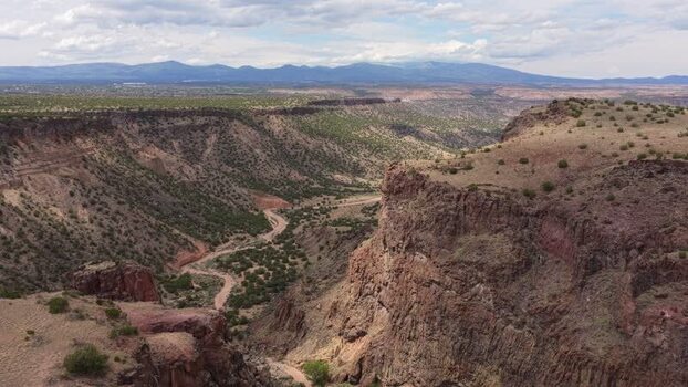 Aerial view of Diablo Canyon in Santa Fe New Mexico United States.