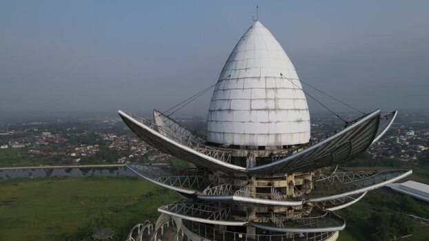 Aerial view of Menara Pandang Teratai Indonesia. Aerial view of Menara Pandang Teratai Indonesia.