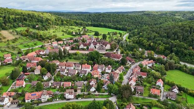 Aerial view of Castle and Monastery Bebenhausen Germany. Aerial view of Castle and Monastery Bebenhausen Germany.