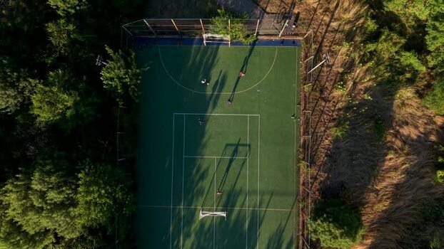 Aerial view of a sports court in Lozenets Bulgaria. Aerial view of a sports court in Lozenets Bulgaria.