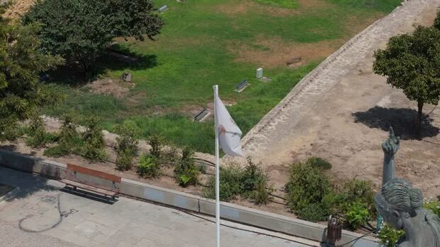 Aerial view of a public park in Nicosia Cyprus.
