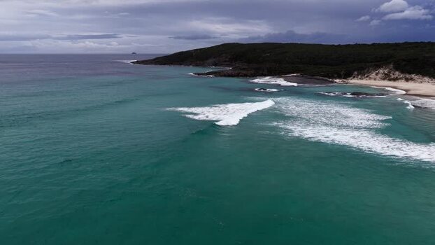 Aerial view of Conspicuous Cliff in Nornalup Australia.