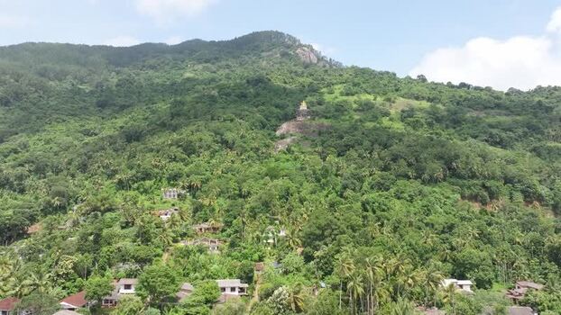 Aerial view of Bahirawakanda Vihara Buddha Statue Sri Lanka.