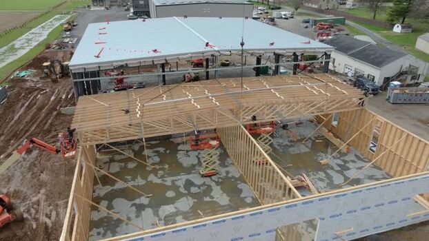 Aerial view of construction site in Gordonville United States. Aerial view of construction site in Gordonville United States.
