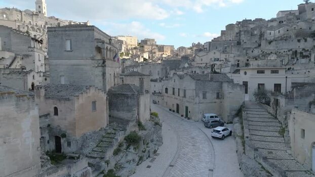 Aerial view of Sassi di Matera Italy.