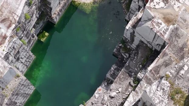 Aerial view of Carrara marble quarry in Italy. Aerial view of Carrara marble quarry in Italy.