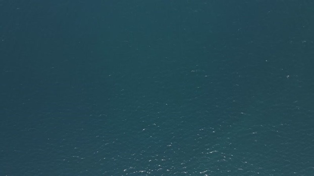 Aerial View of a motorboat along the coast Elba Island Italy.