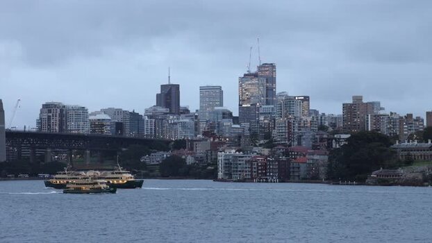 View of the Sydney skyline and harbour Australia.