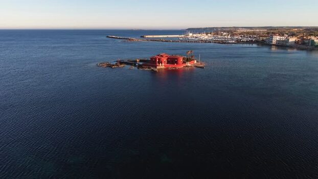 Aerial view of Isolotto Brancati in Marzamemi Italy. Aerial view of Isolotto Brancati in Marzamemi Italy.