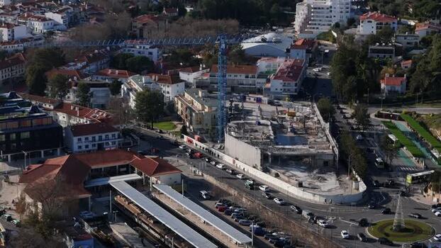 Aerial view of construction of AT&Oacute;LL in Cascais Portugal