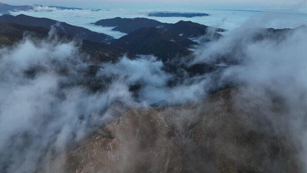 Aerial view of Monte Matanna in the Apuan Alps Italy.
