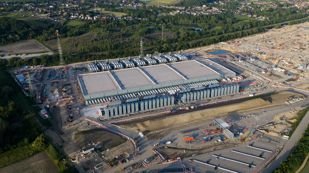 Aerial View of Hyperscale Data Center Construction in Farciennes Aerial View of Hyperscale Data Center Construction in Farciennes