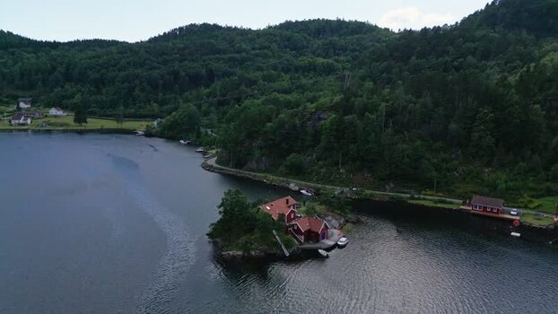 Aerial view of Sogne in Kristiansand Norway.