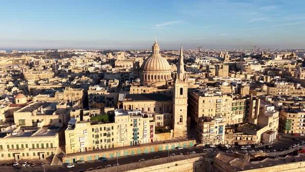 Aerial view of Basilica of Our Lady of Mount Carmel Malta.