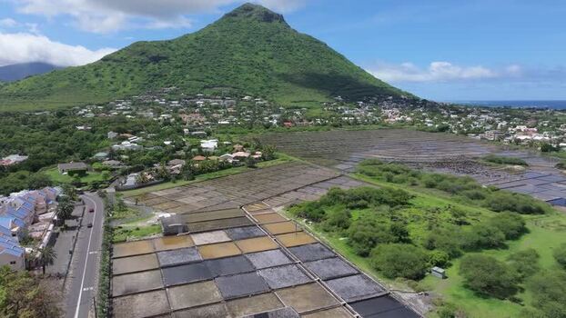 Aerial view of Salines de Yemen Tamarin in Tamarin Mauritius. Aerial view of Salines de Yemen Tamarin in Tamarin Mauritius.