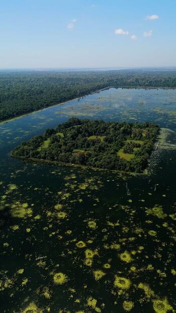 Aerial view of Neak Pean temple in the Jayatataka Baray Cambodia. Aerial view of Neak Pean temple in the Jayatataka Baray Cambodia.