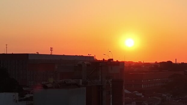 Aerial view of urban skyline at sunset in Araras Brazil. Aerial view of urban skyline at sunset in Araras Brazil.