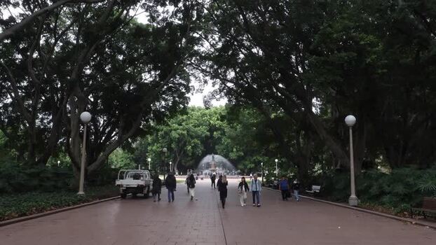View of Archibald Fountain in Hyde Park Australia.