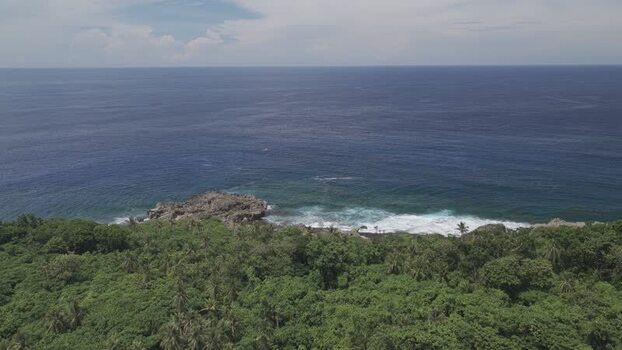 Aerial view of tropical coastline and ocean Philippines.