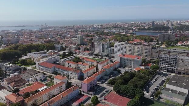 Aerial view of the Camara Municipal de Matosinhos area Portugal. Aerial view of the Camara Municipal de Matosinhos area Portugal.