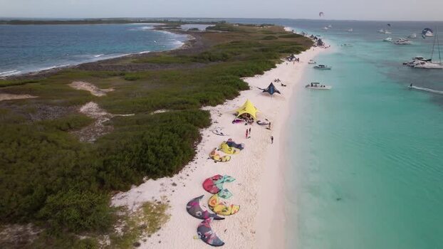 Aerial view of Los Roques archipelago Venezuela.
