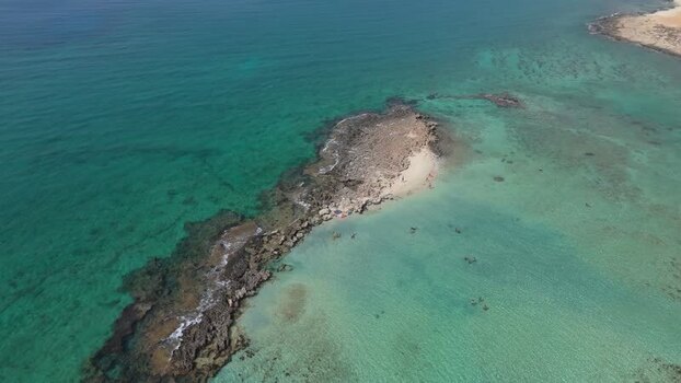 Aerial view of rocky coastline in Famagusta Northern Cyprus.