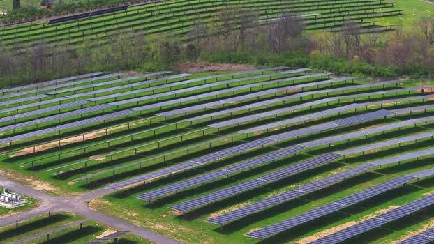 Aerial view of solar panels in Lebanon United States.