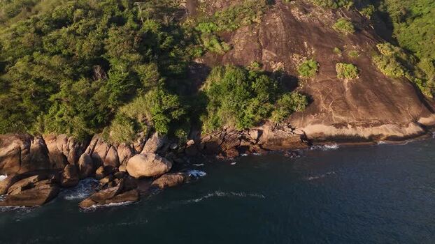 Aerial view of Red Beach rocky coastline in Rio de Janeiro Brazil. Aerial view of Red Beach rocky coastline in Rio de Janeiro Brazil.
