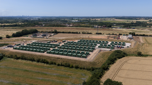 Aerial view of Hams Hall battery energy storage system in the UK Aerial view of Hams Hall battery energy storage system in the UK