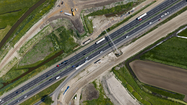 Aerial View of Viaduct Construction over the A27 Aerial View of Viaduct Construction over the A27