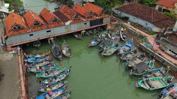 Aerial view of Jepara Floating Fish Market Indonesia. Aerial view of Jepara Floating Fish Market Indonesia.