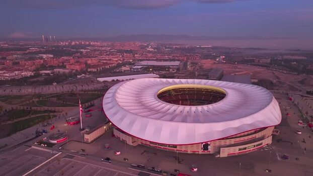 Aerial view of Riyadh Air Metropolitano Stadium in Madrid Spain.